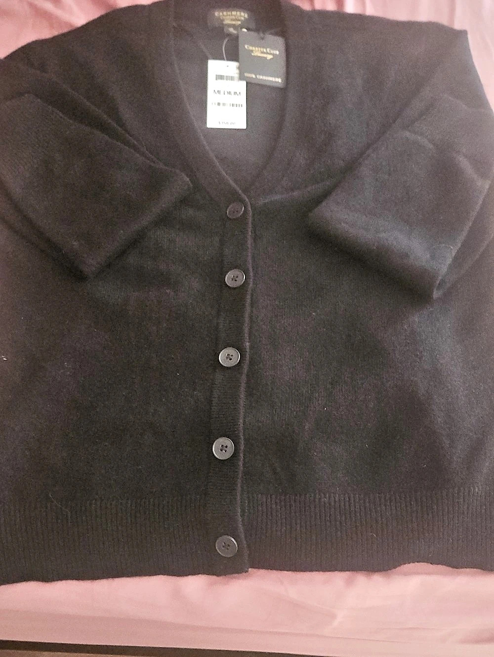Charter Club Cashmere Cardigan in Black Size Medium NWT